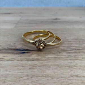 Accessocraft NYC VTG Lion Head Gold Tone Metal Stretch Coil Belt 27" 80s USA